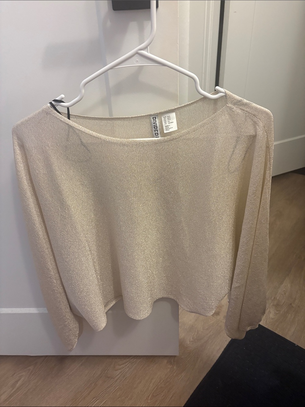 H&M Shimmery Cream Long-Sleeve Sweater